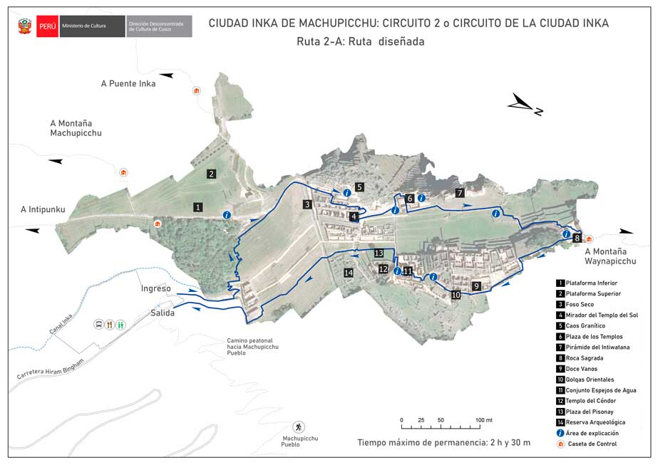 Circuito 2-A de Machu Picchu: Ruta diseñada
