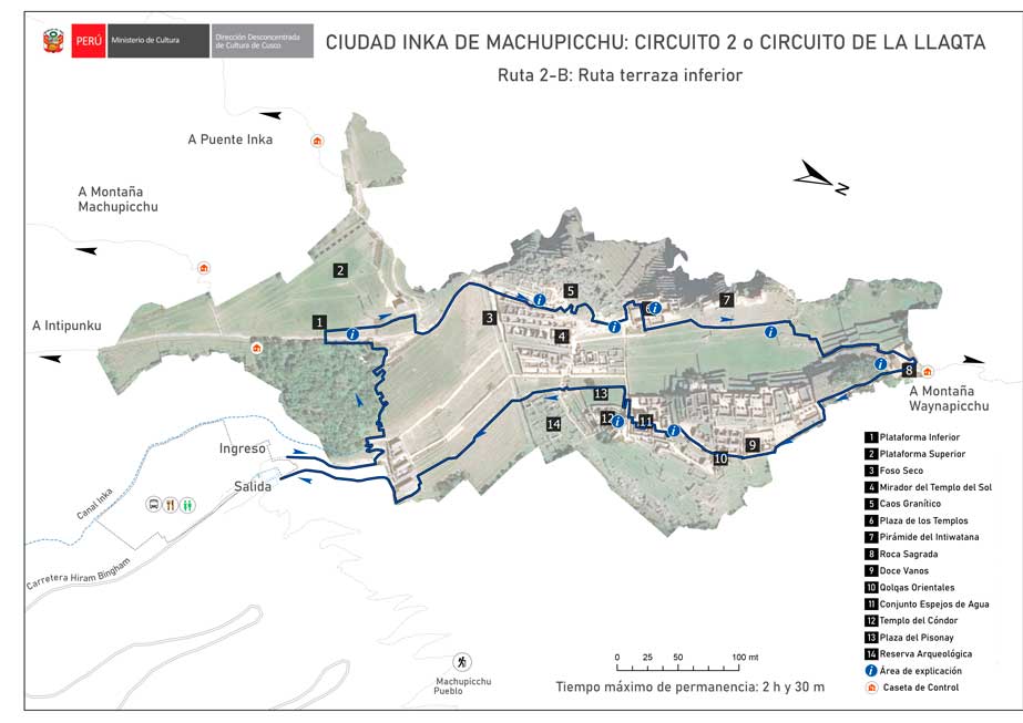 Circuito 2-B de Machu Picchu: Ruta de la terraza inferior